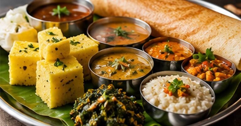 Illustrative Indian thali and curries for Big Suchir Restaurant and Banquet menu guide