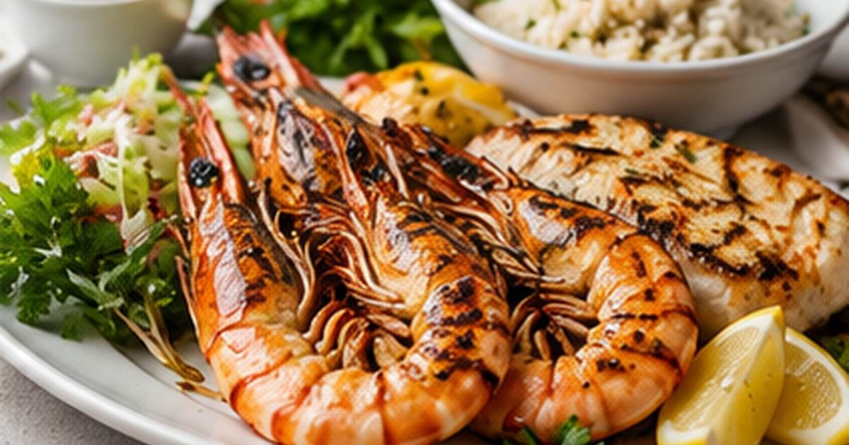 Illustrative grilled seafood dishes for Marbo Seafood Restaurant menu guide