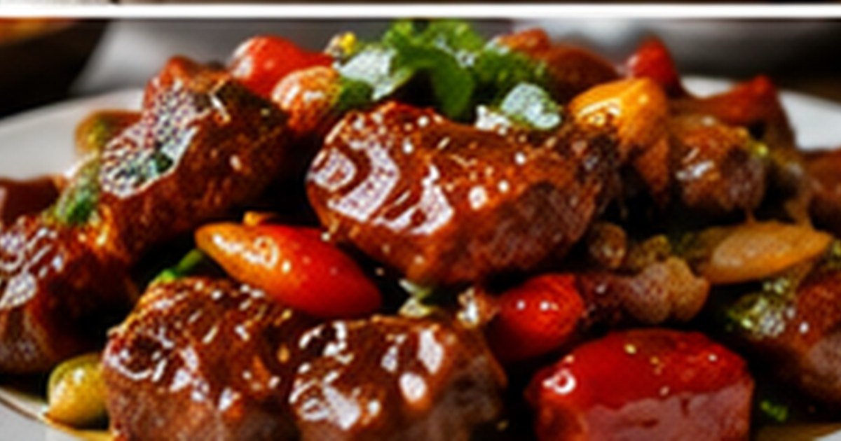 Panda Express Beijing beef copycat with crispy beef, peppers, and onions