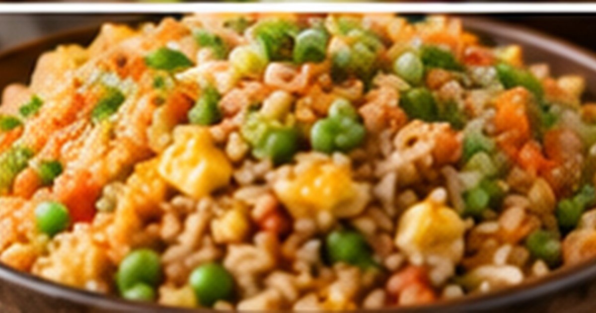 Panda Express fried rice copycat with egg, peas, carrots, and green onion