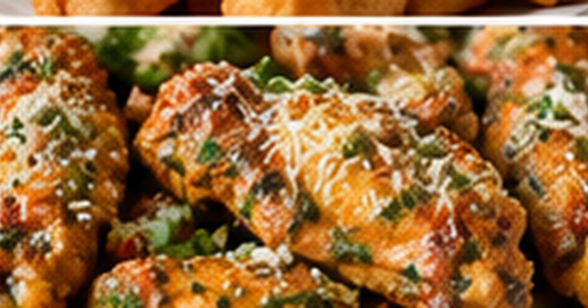 Wingstop garlic Parmesan wings copycat with crispy wings and Parmesan